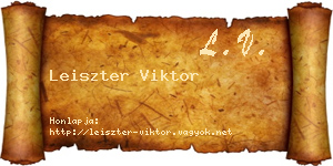 Leiszter Viktor névjegykártya